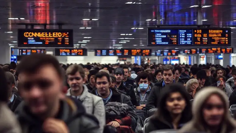 El aeropuerto era un caos y frustración