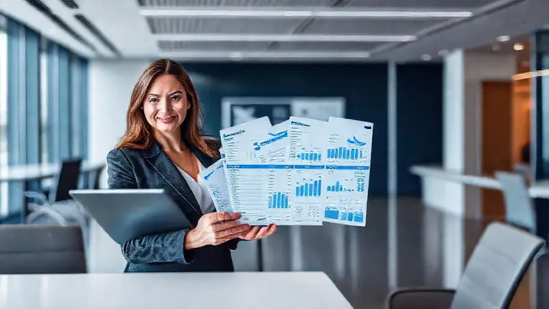 Una ejecutiva confía en su oficina digital
