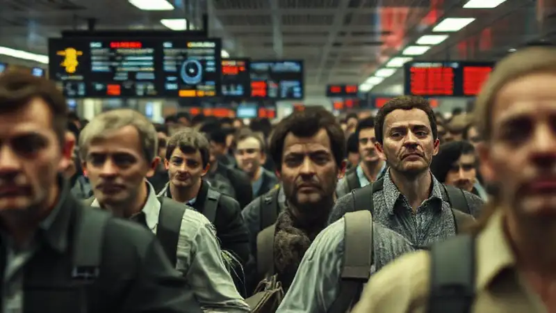 El aeropuerto era caótico y frustrante