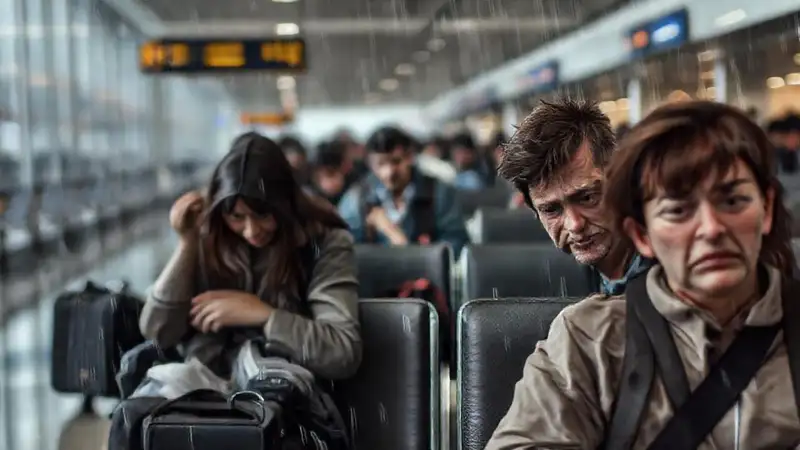 El aeropuerto reflejaba caos y frustración