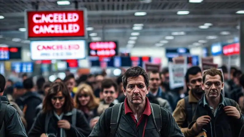 El aeropuerto es un caos frustrante
