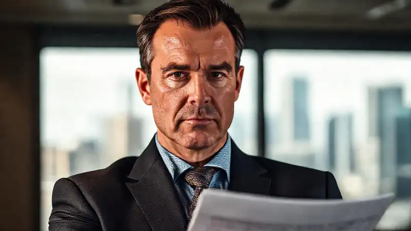 Un hombre de negocios serio y confiado