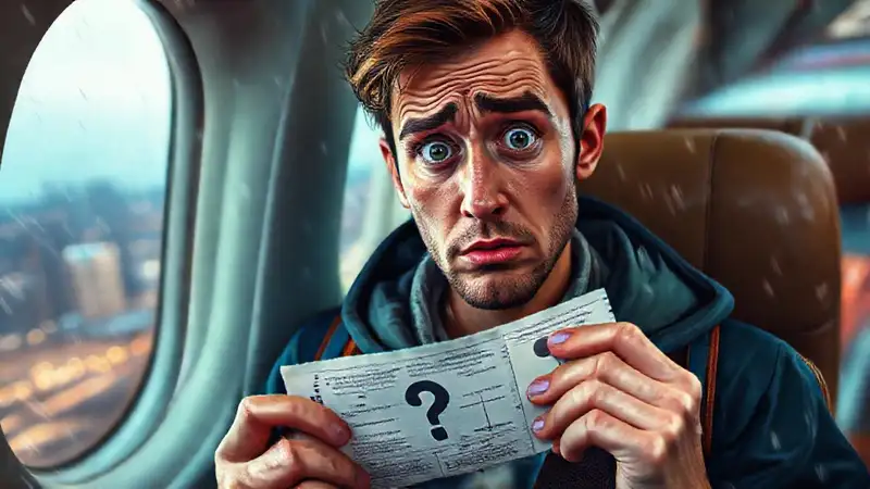 Viajero frustrado busca soluciones en la lluvia