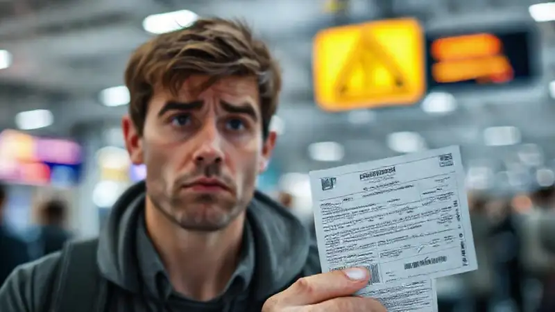 El viajero confuso necesita documentos y vuelo