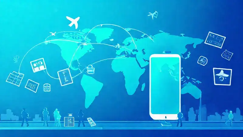 Viajes globales y diseño digital moderno