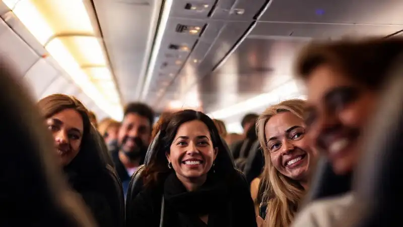 Viaje tranquilo en avión moderno
