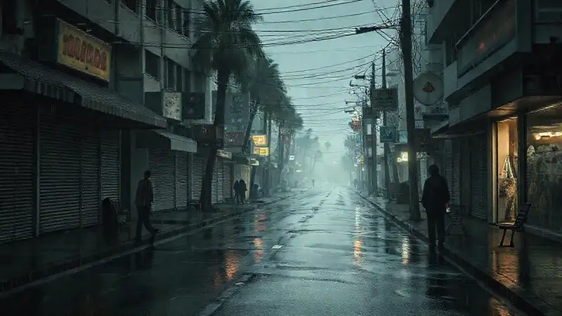 La ciudad llora silenciosa y vacía