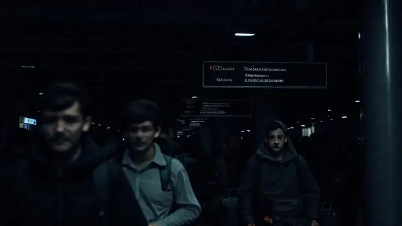 El aeropuerto era oscuro y amenazante
