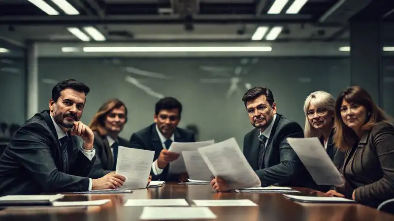 Reunión corporativa con trámites serios