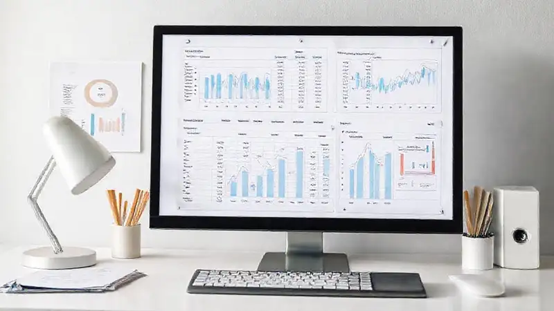 Un espacio de trabajo financiero minimalista
