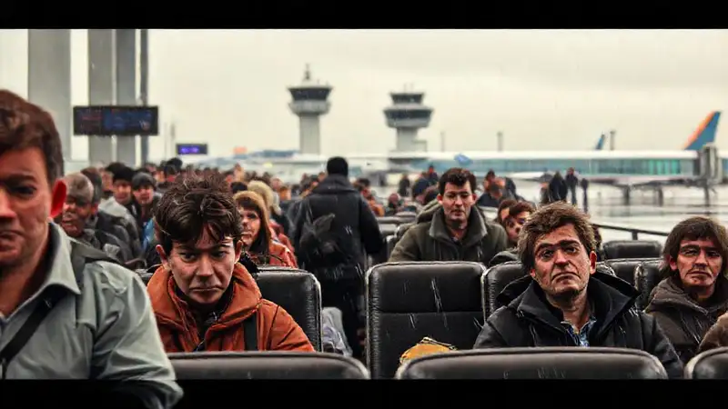 El aeropuerto era un caos frustrante