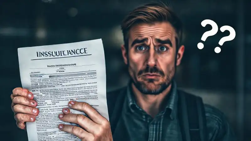 Viajero confundido, póliza excluida, incertidumbre palpable