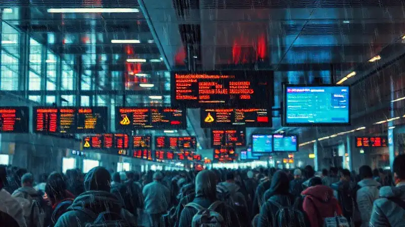 El aeropuerto era un caos desolador