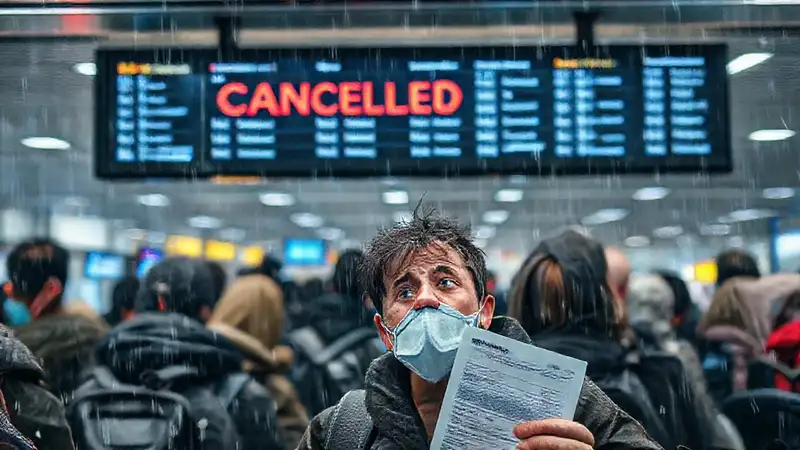 El aeropuerto causó caos y frustración