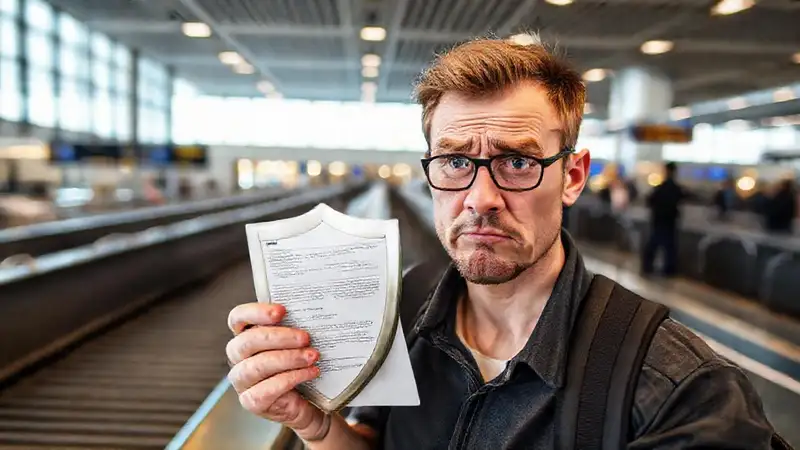 El viajero busca derechos en un aeropuerto