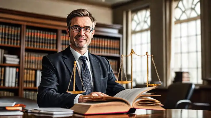 Un abogado profesional busca justicia con determinación