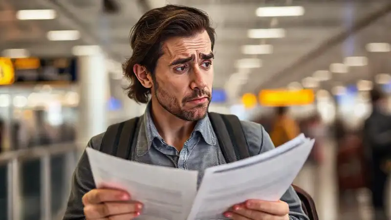 El viajero busca ayuda en el aeropuerto