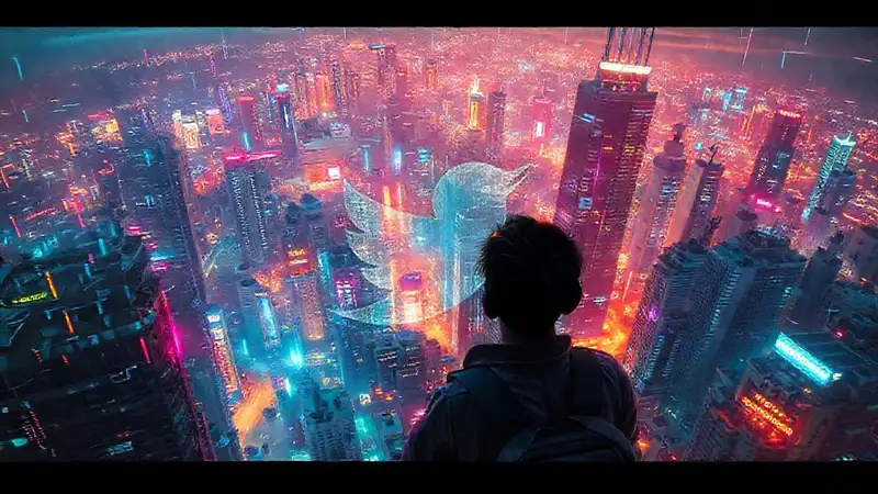 Ciudad cyberpunk frustra viajero digitalmente