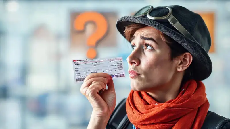 Viajero confundido busca billete aéreo