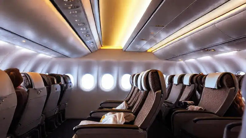 Viajes de lujo, asientos elegantes y felicidad
