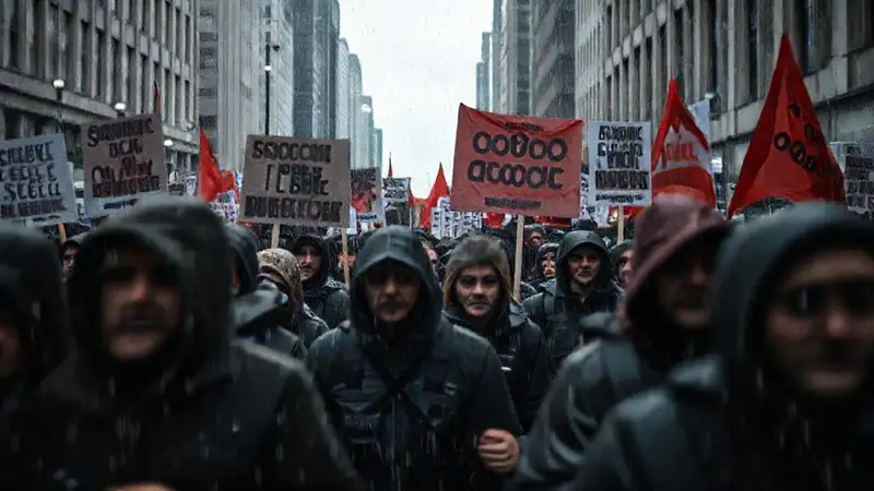 Trabajadores en protesta