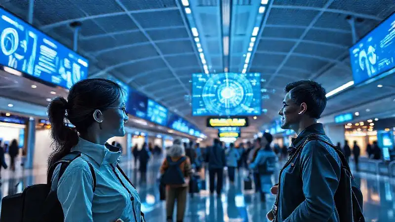 El aeropuerto futurista ofrece asistencia digital serena