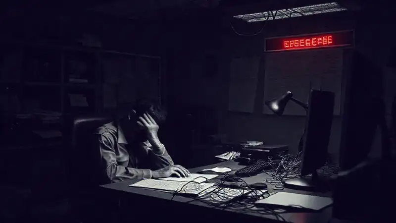 Un hombre frustrado enfrenta un plazo