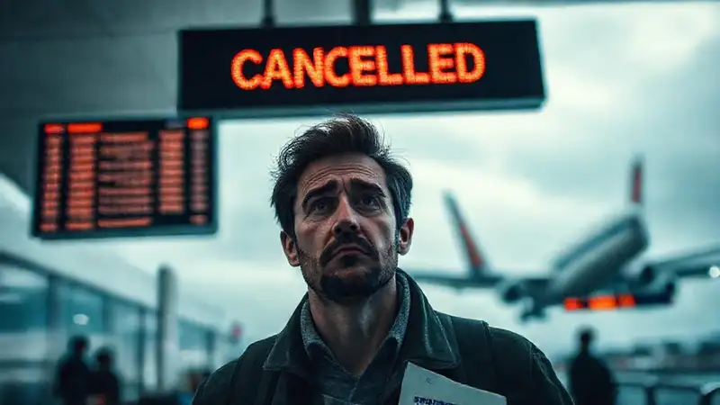 Un viajero frustrado cancela su vuelo