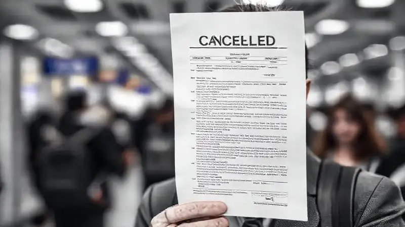 Documento legal cancela vuelo