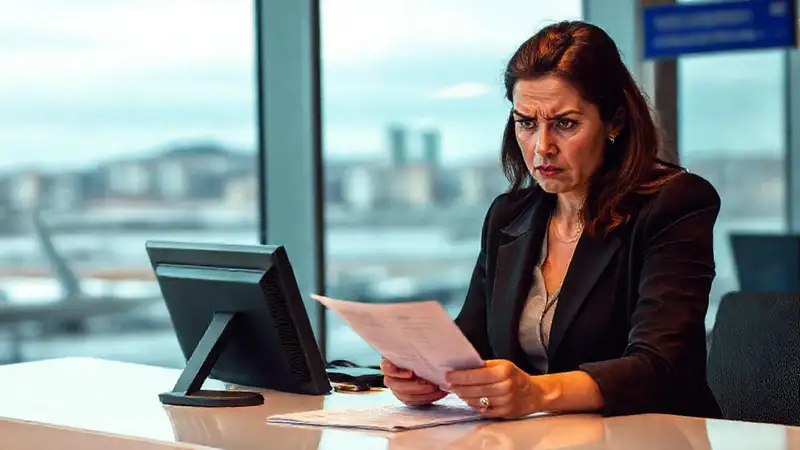 Mujer frustrada cancela vuelo en aeropuerto