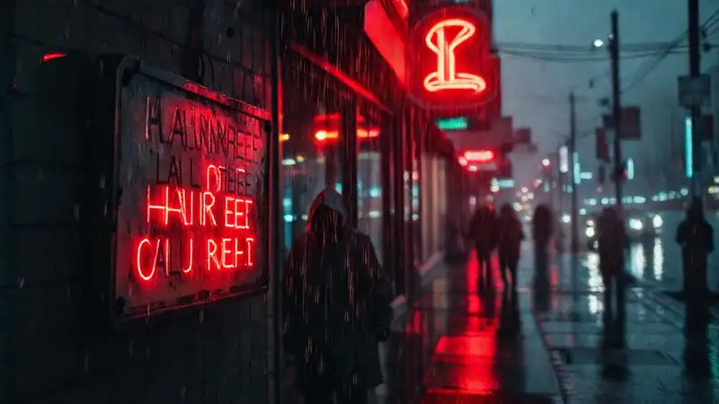 Una calle lluviosa