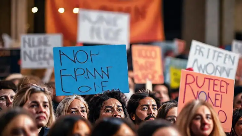 Un multitud diverso protesta con esperanza