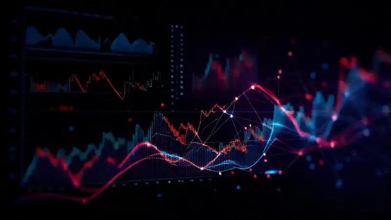 Visualización de datos financiera compleja y elegante