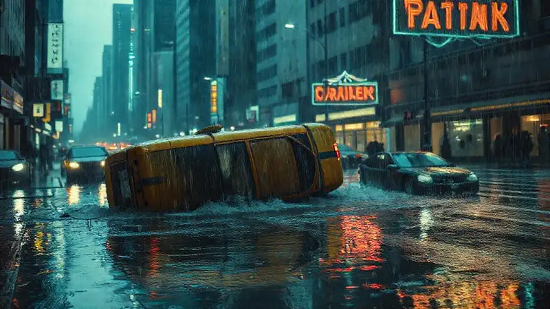 La lluvia sumió la ciudad en tristeza