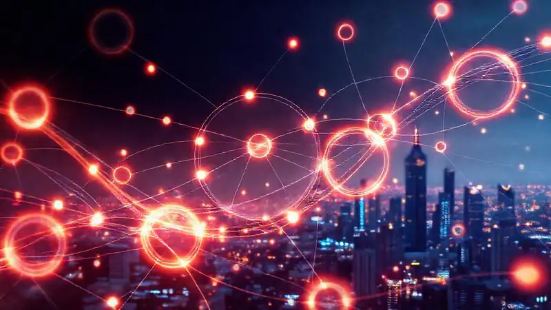 Redes digitales futuristas brillan intensamente