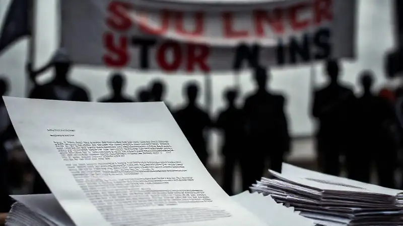 Protesta sindical, atmósfera sombría y conflicto